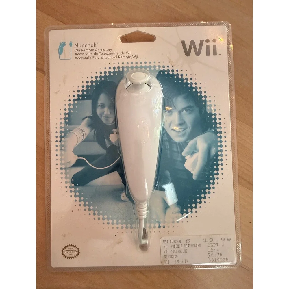 Nintendo Wii Nunchuk Controller White RVL-A-FW-USZ New Sealed Accessory